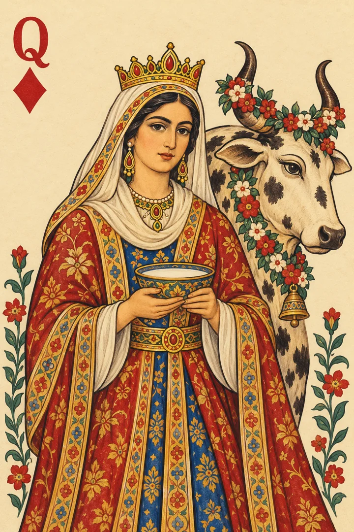 Faranak: the queen of diamonds, painted for the game