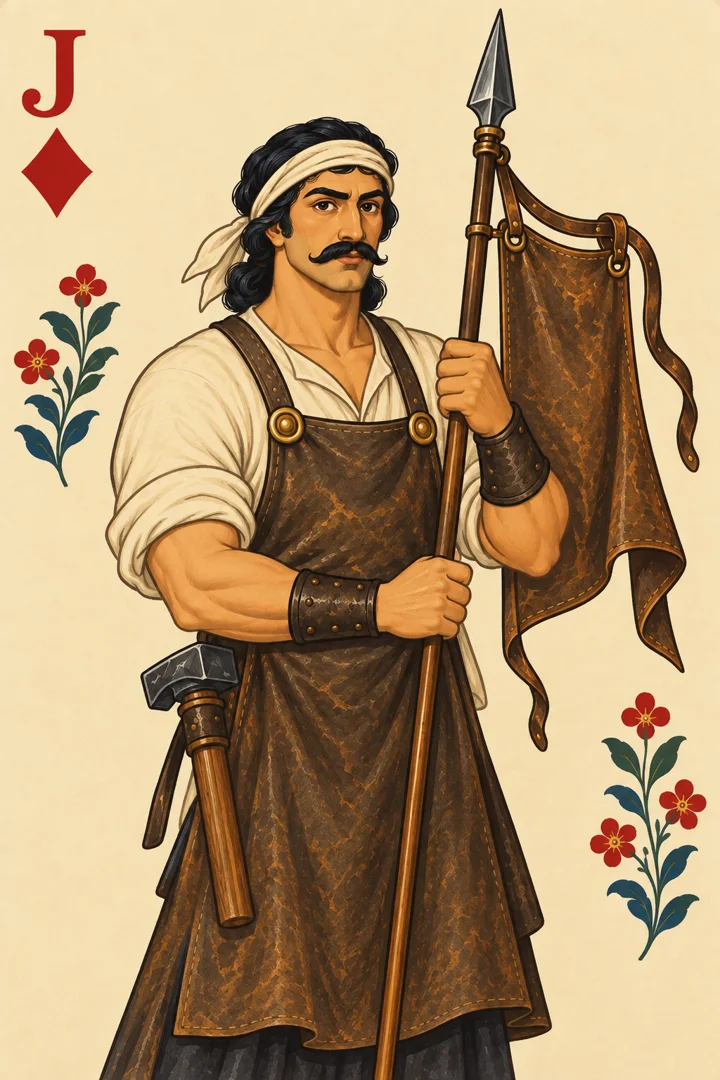 Kaveh: the jack of diamonds, painted for the game